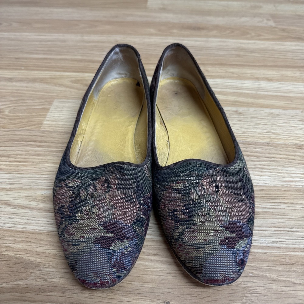 Vintage 90s Ralph Lauren tapestry loafers‎ Flats Women's Size 9 AA